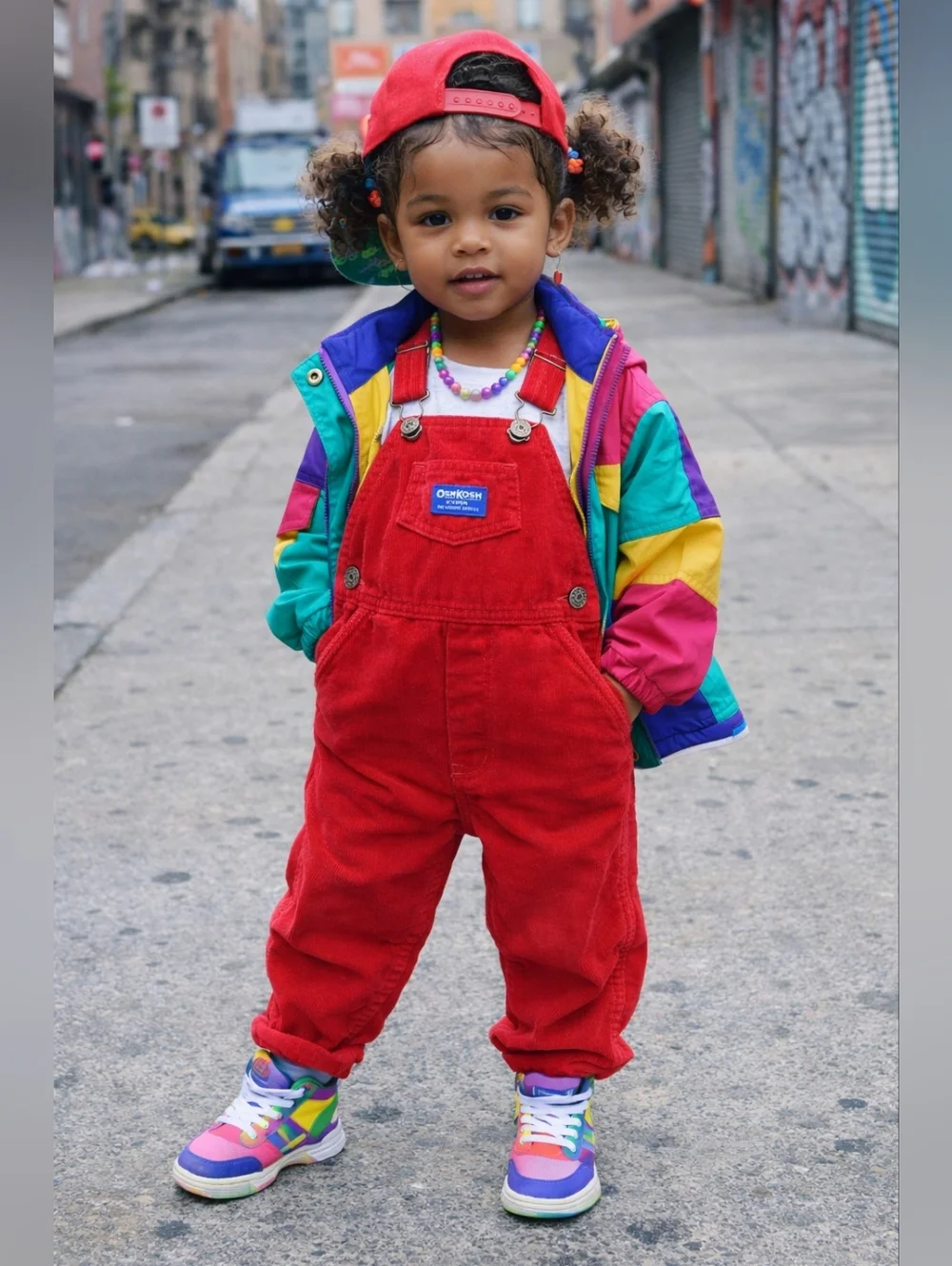 Vintage OshKosh B’Gosh Vestbak Red Corduroy Overalls Made In USA 90s Hockey Line